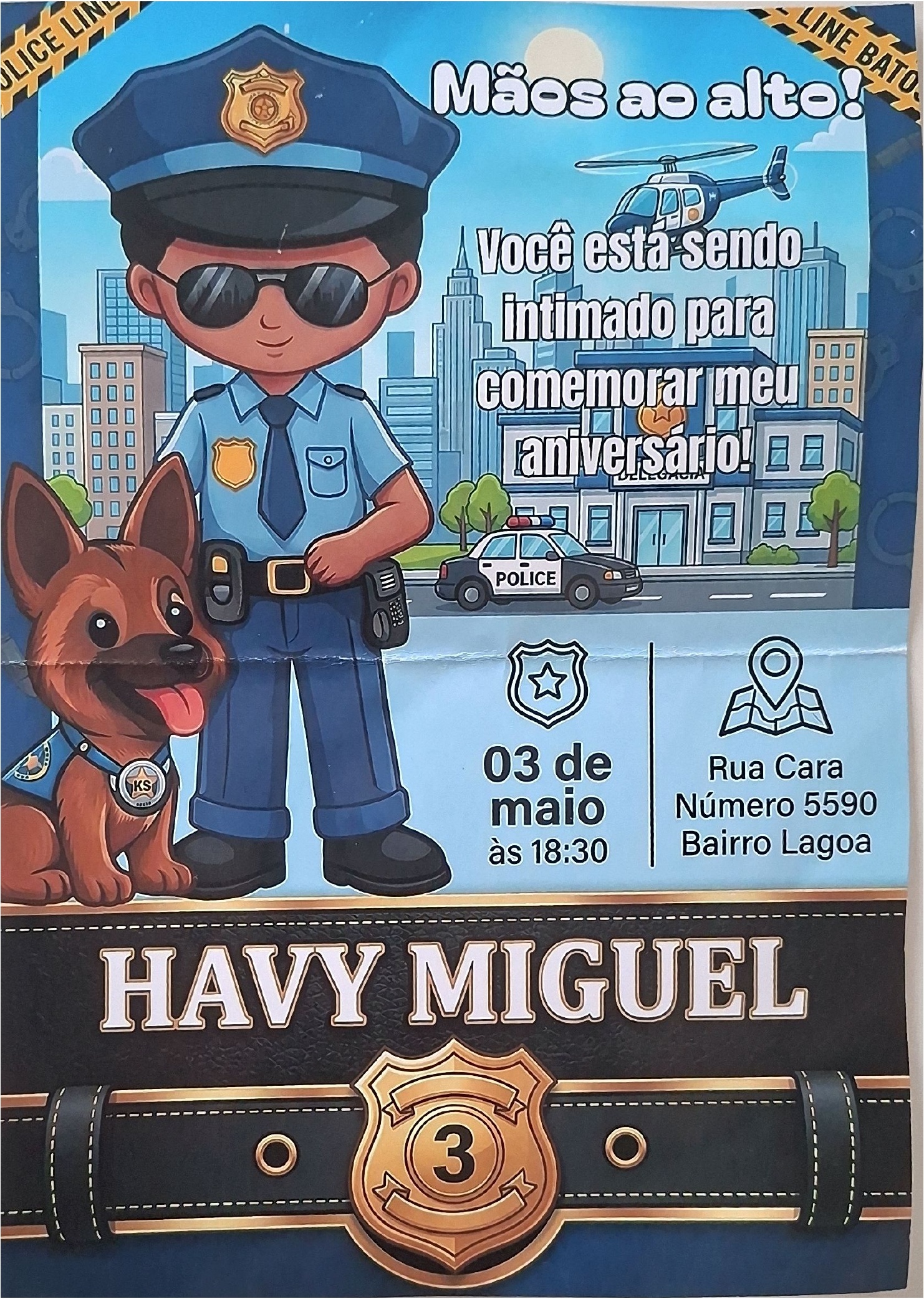Polícia Militar atende a convite de criança e participa de festa de aniversário
