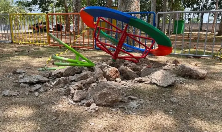 Menos de uma semana após revitalização, Parque Circuito apresenta danos e vandalismo